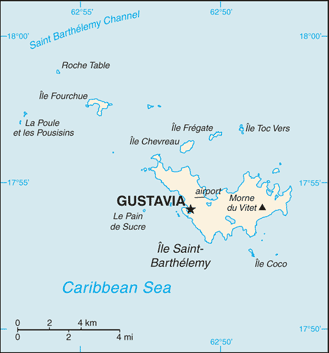 Map of Saint Barthelemy