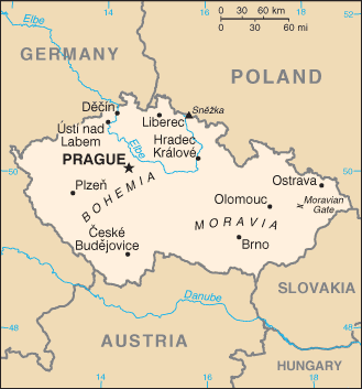 Map of The Czech Republic