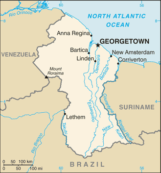 Map of Guyana