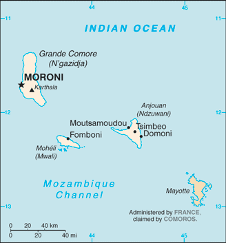 Map of Comoros