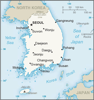 Map of South Korea