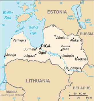 Map of Latvia